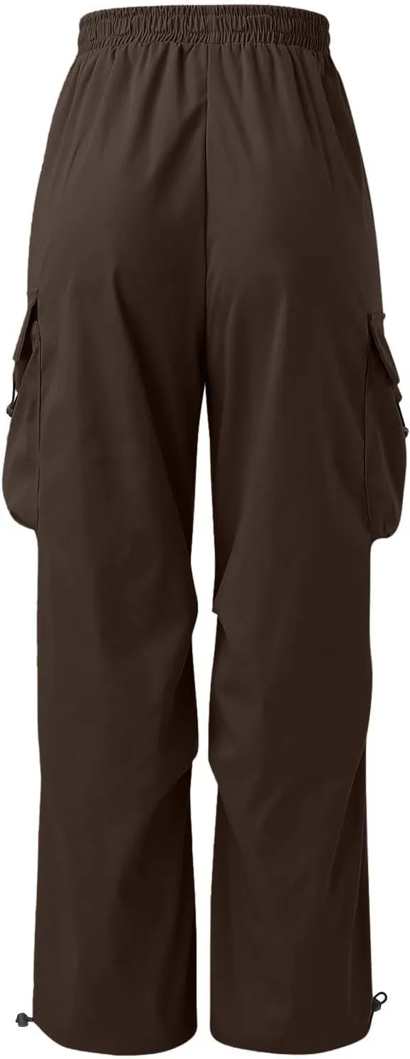 Men's Baggy Cargo Pants Trendy Casual Parachute Pant Elastic Waist Loose Fit Streetwear Multi Pockets