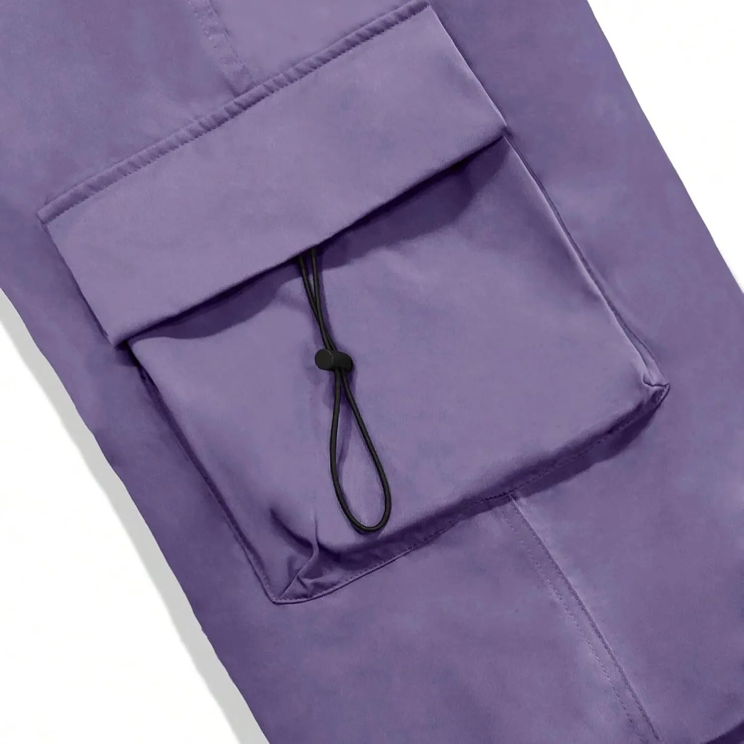 Mens Cargo Pants Elastic Waist Work Pant Multi Pockets Casual Cotton Hip Hop Parachute Pants