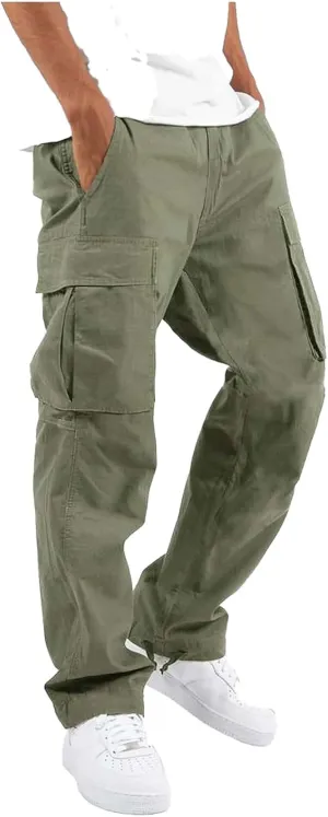Men's Casual Cargo Pants Hiking Pants Workout Joggers Sweatpants Fashion Lightweight Cozy Pant