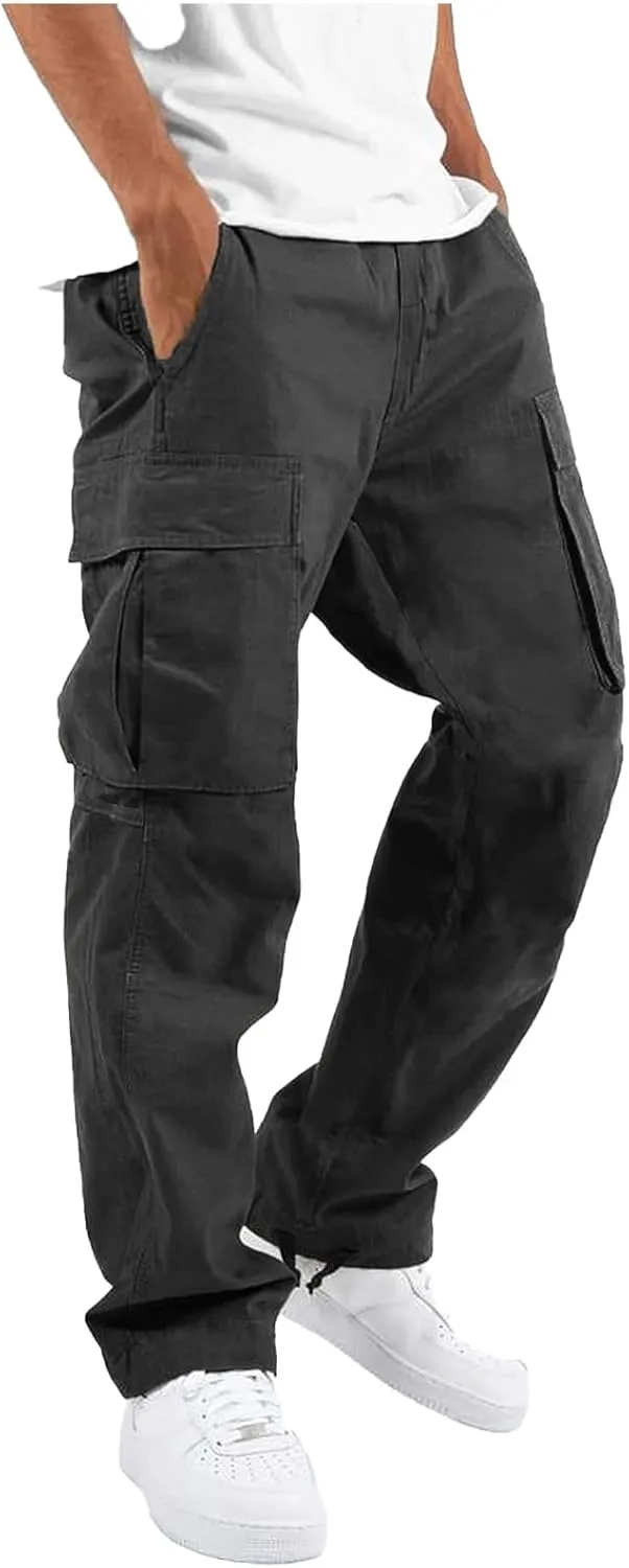Men's Casual Cargo Pants Hiking Pants Workout Joggers Sweatpants Fashion Lightweight Cozy Pant