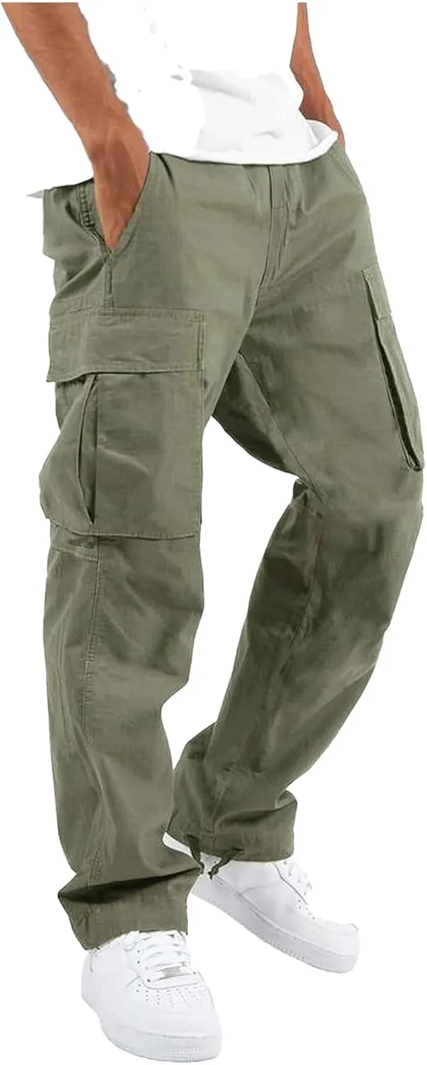 Men's Casual Cargo Pants Hiking Pants Workout Joggers Sweatpants Fashion Lightweight Cozy Pant