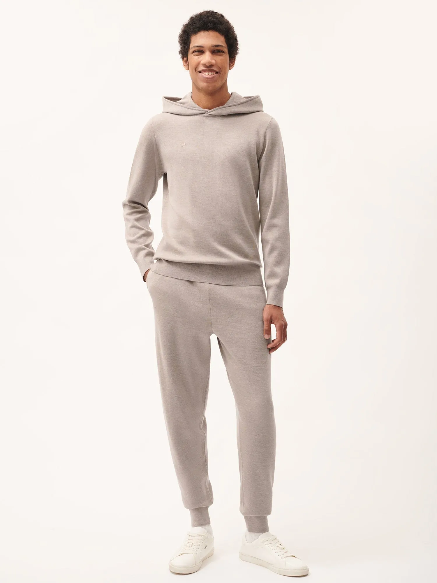Mens DNA Regenerative Merino Wool Track Pantsstone marl
