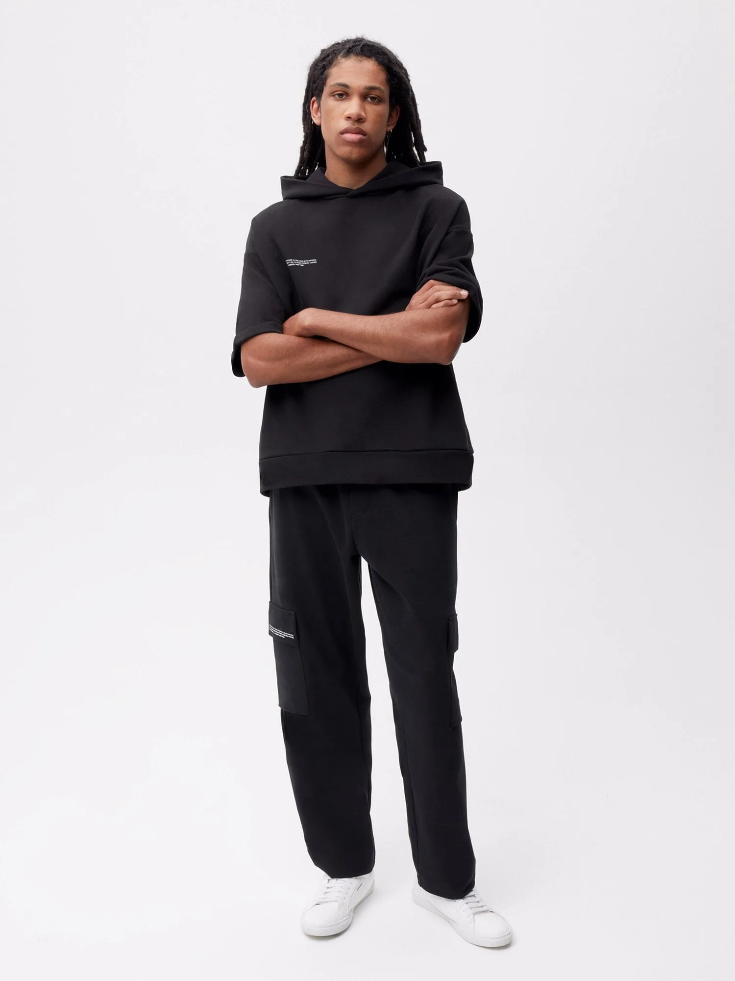 Mens Double Jersey Cargo Track Pantsblack