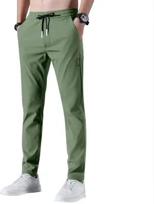 Mens Golf Pants Stretch Relaxed Fit Casual Golf Joggers Lightweight Active Pull On Pants Quick Dry Hiking Trousers