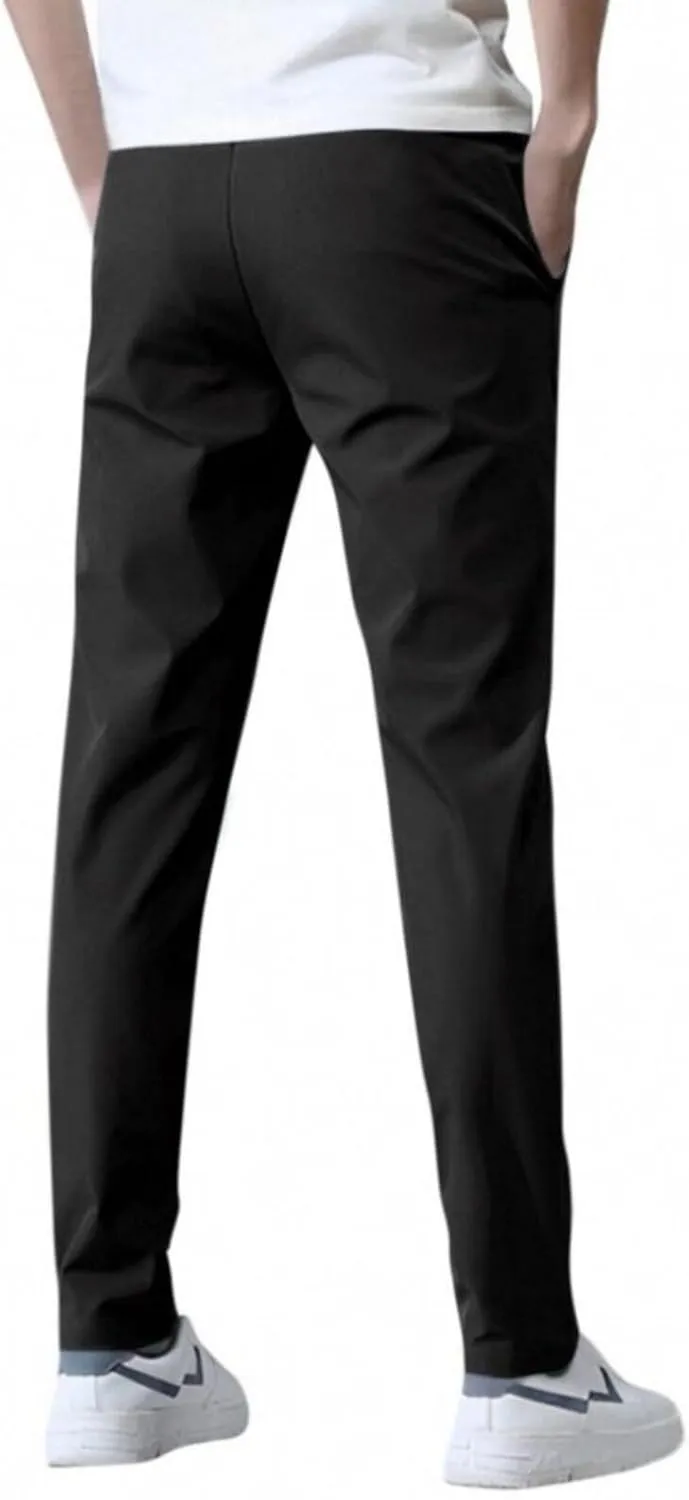 Mens Golf Pants Stretch Relaxed Fit Casual Golf Joggers Lightweight Active Pull On Pants Quick Dry Hiking Trousers