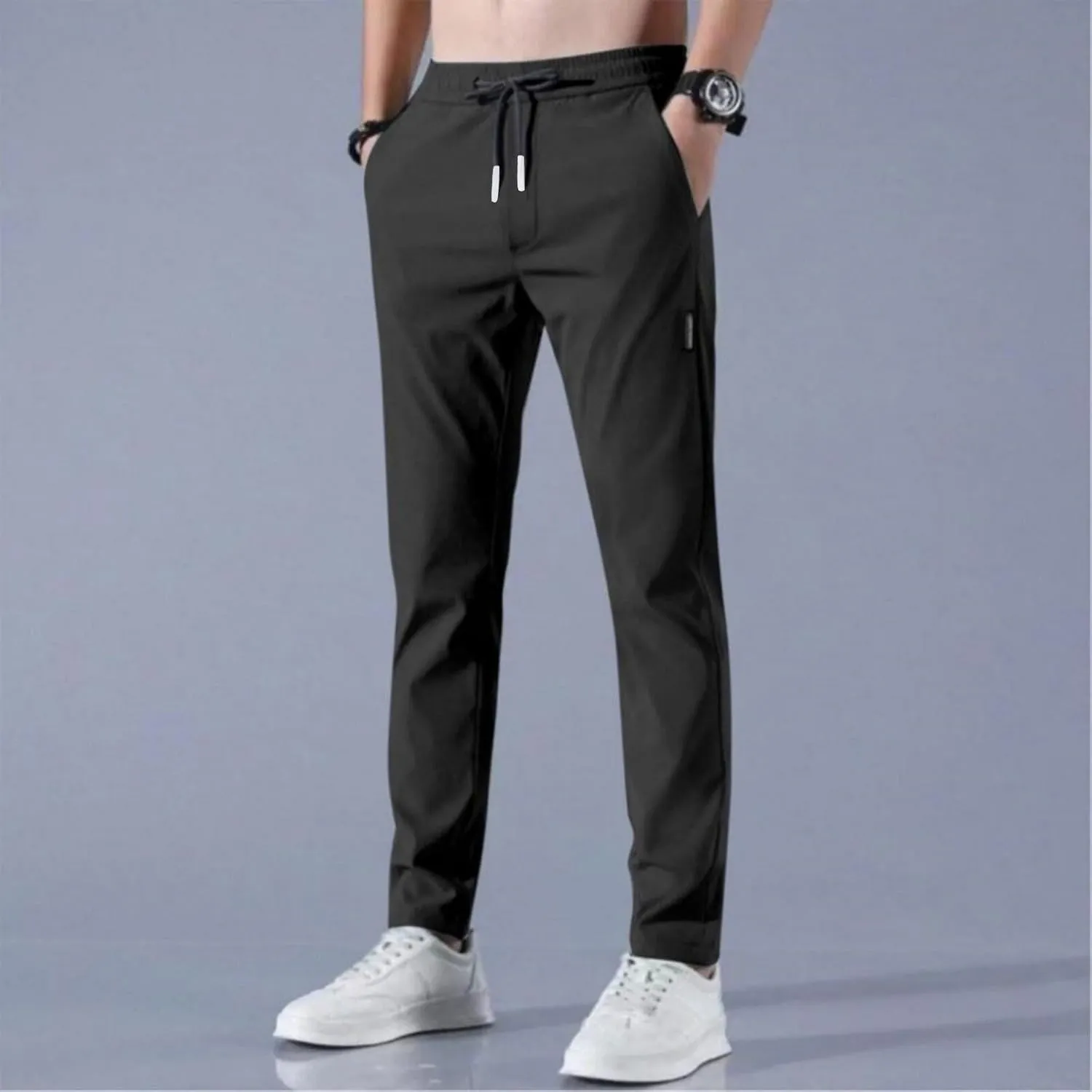 Mens Golf Pants Stretch Relaxed Fit Casual Golf Joggers Lightweight Active Pull On Pants Quick Dry Hiking Trousers