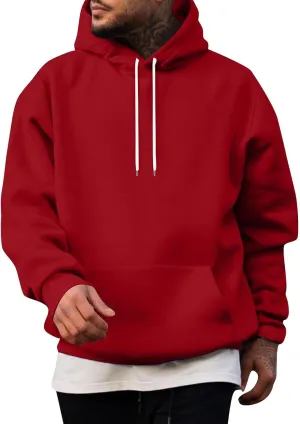 Men's Loose Fit Hoodies Lightweight Pullover Casual Sweatshirts
