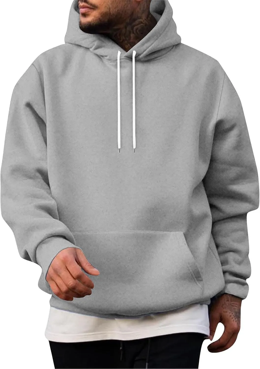 Men's Loose Fit Hoodies Lightweight Pullover Casual Sweatshirts