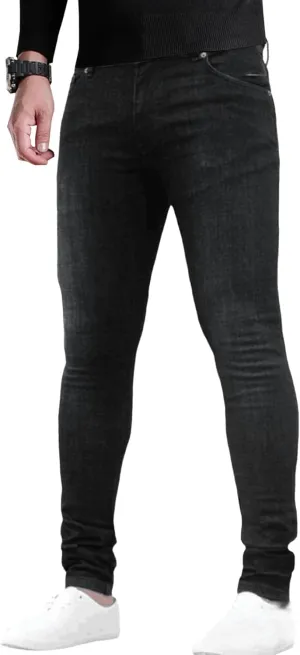 Men's Skinny Casual Destroyed Jean Slim Fit Tapered Leg Jean Pants Stretch Fashion Moto Biker Jeans