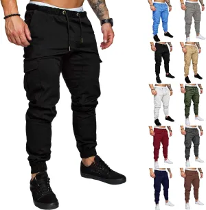 Mens Slim Fit Cargo Pants Stretch Casual Sweatpants Vintage Cozy Slack Tactical Trousers Lightweight Drawstring Pant