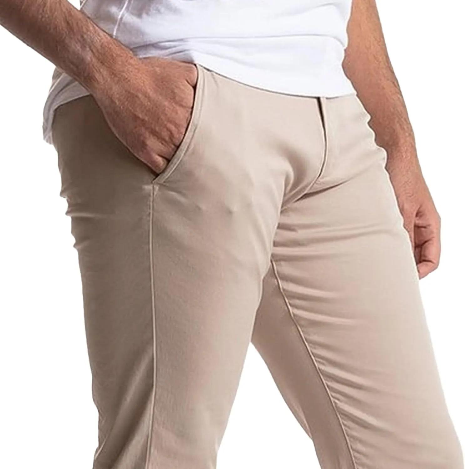 Men's Slim Fit Casual Straight Leg Pants Solid Business Quick Dry Trousers Stylish Classic Outdoor Pants