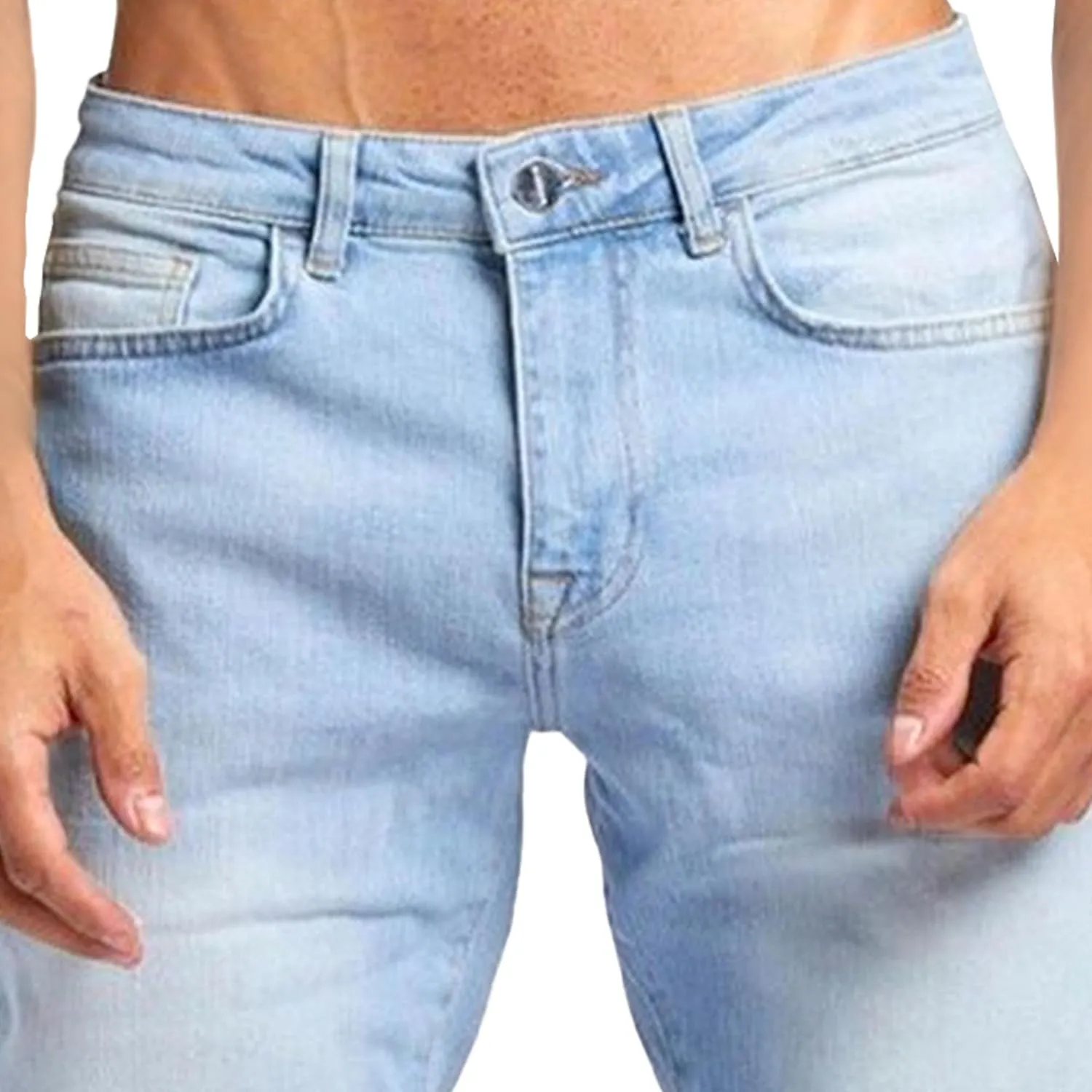 Men's Slim Fit Classic Washed Jeans Vintage Straight Leg Denim Pants High Waist Casual Jeans Trouser