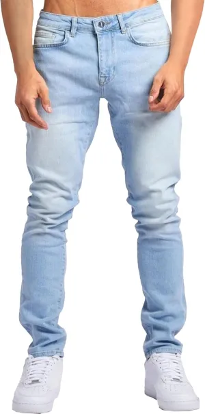 Men's Slim Fit Classic Washed Jeans Vintage Straight Leg Denim Pants High Waist Casual Jeans Trouser