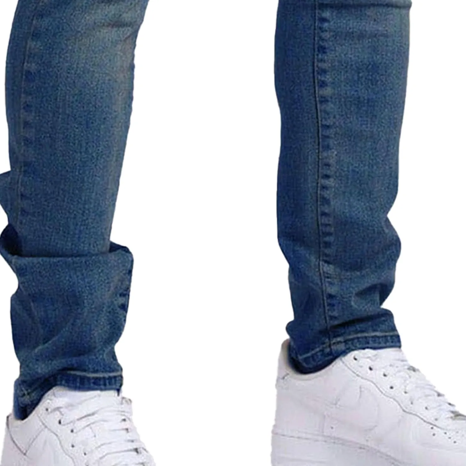 Men's Slim Fit Classic Washed Jeans Vintage Straight Leg Denim Pants High Waist Casual Jeans Trouser