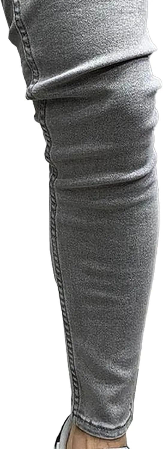 Men's Slim Fit Strech Casual Jeans Classic Comfort Flex Denim Pants Straight Leg Siknny Jogger Jeans