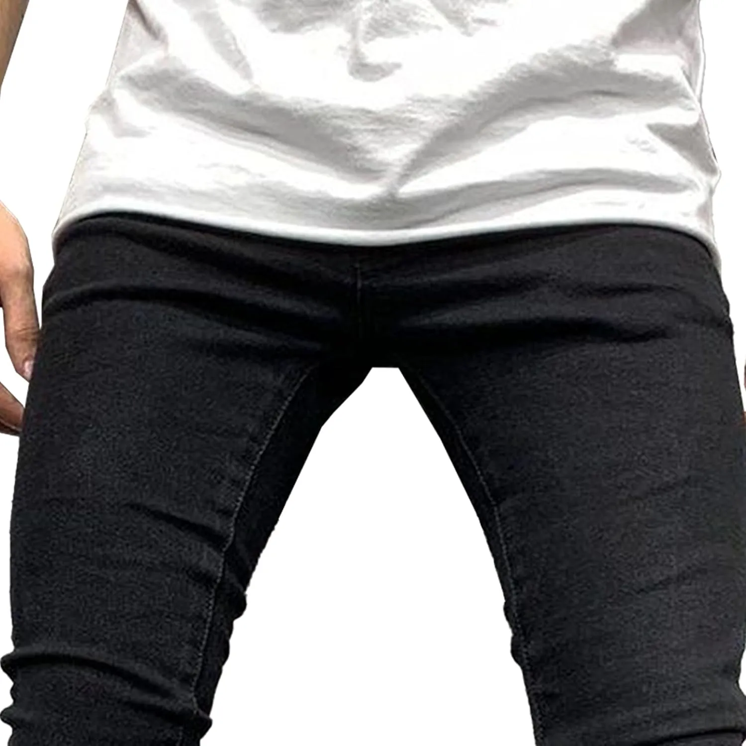 Men's Slim Fit Strech Casual Jeans Classic Comfort Flex Denim Pants Straight Leg Siknny Jogger Jeans