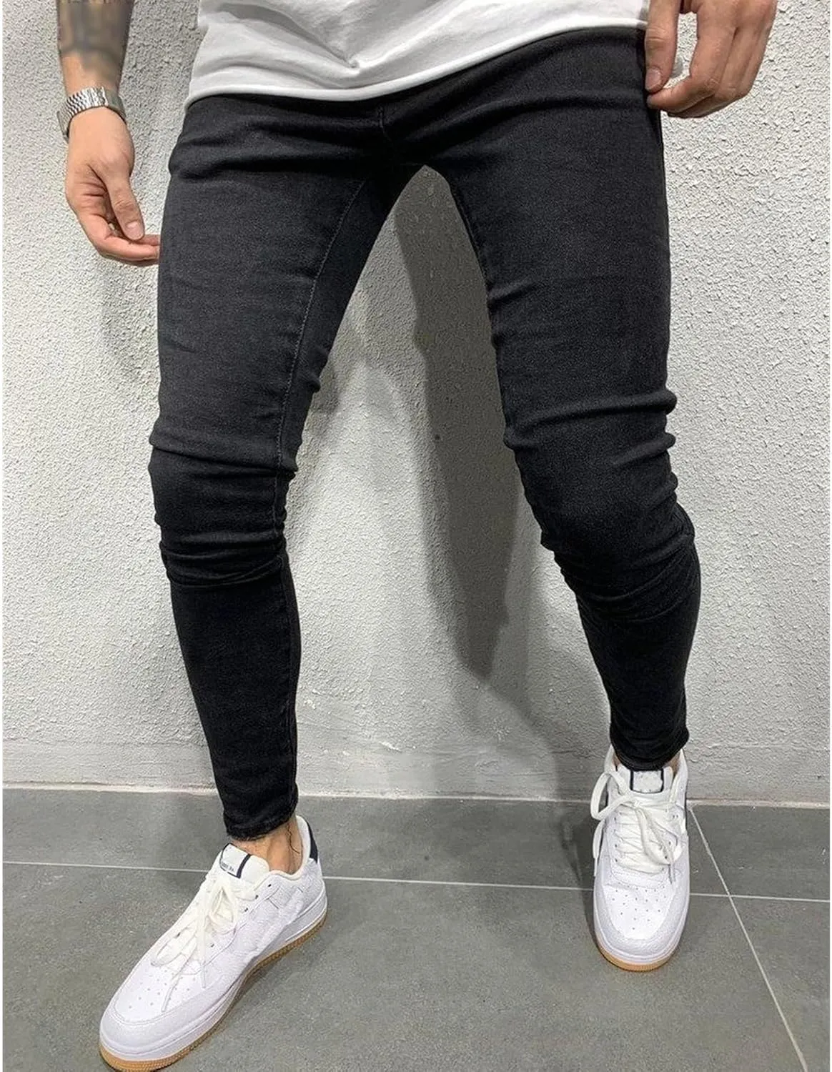 Men's Slim Fit Strech Casual Jeans Classic Comfort Flex Denim Pants Straight Leg Siknny Jogger Jeans