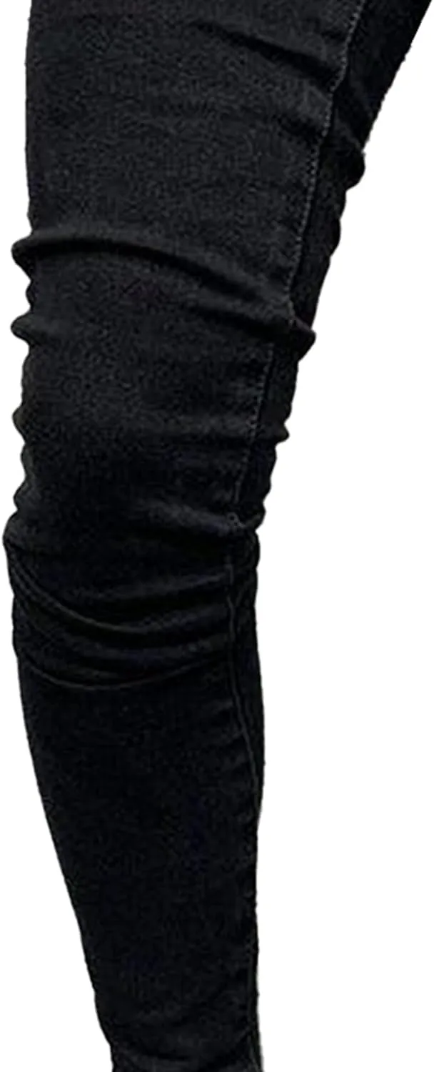Men's Slim Fit Strech Casual Jeans Classic Comfort Flex Denim Pants Straight Leg Siknny Jogger Jeans