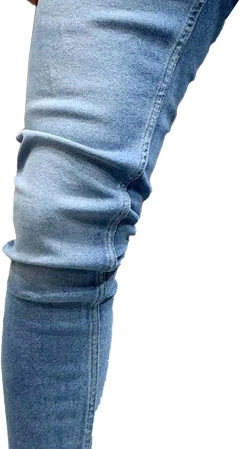 Men's Slim Fit Strech Casual Jeans Classic Comfort Flex Denim Pants Straight Leg Siknny Jogger Jeans