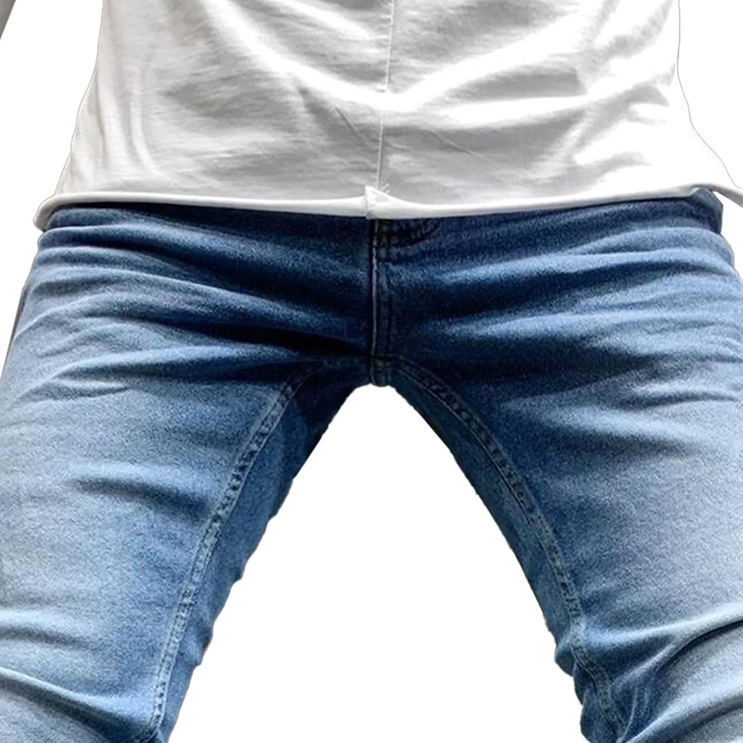 Men's Slim Fit Strech Casual Jeans Classic Comfort Flex Denim Pants Straight Leg Siknny Jogger Jeans