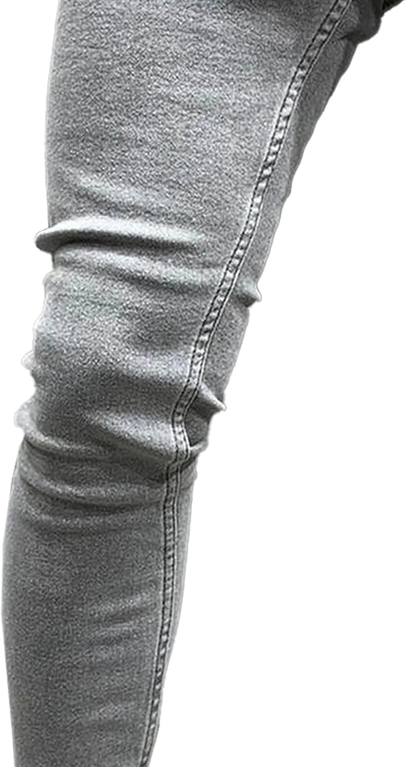 Men's Slim Fit Strech Casual Jeans Classic Comfort Flex Denim Pants Straight Leg Siknny Jogger Jeans