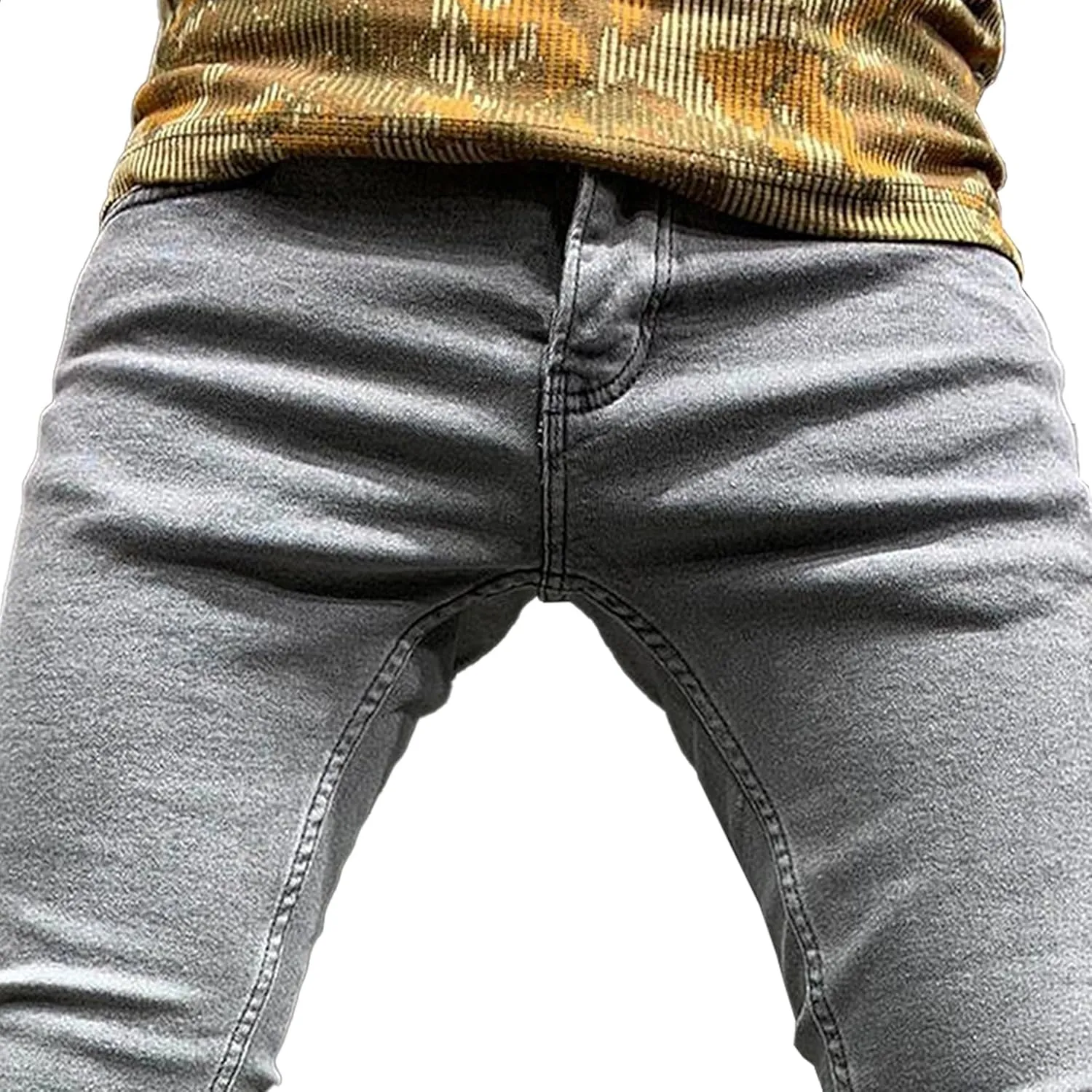 Men's Slim Fit Strech Casual Jeans Classic Comfort Flex Denim Pants Straight Leg Siknny Jogger Jeans