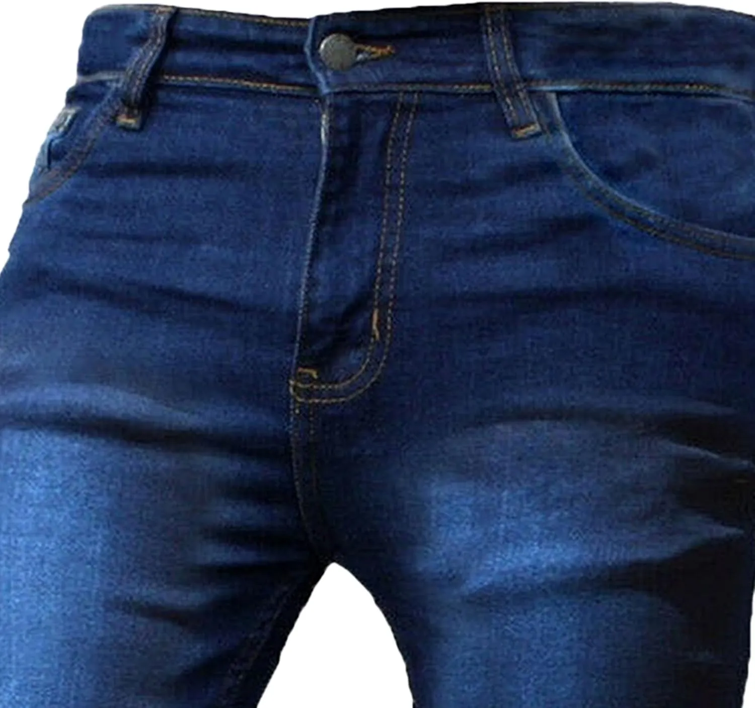 Men's Stretch Slim Fit Solid Outdoor Jeans Casual Skinny Work Denim Pants Lightweight Comfort Jeans Trouser
