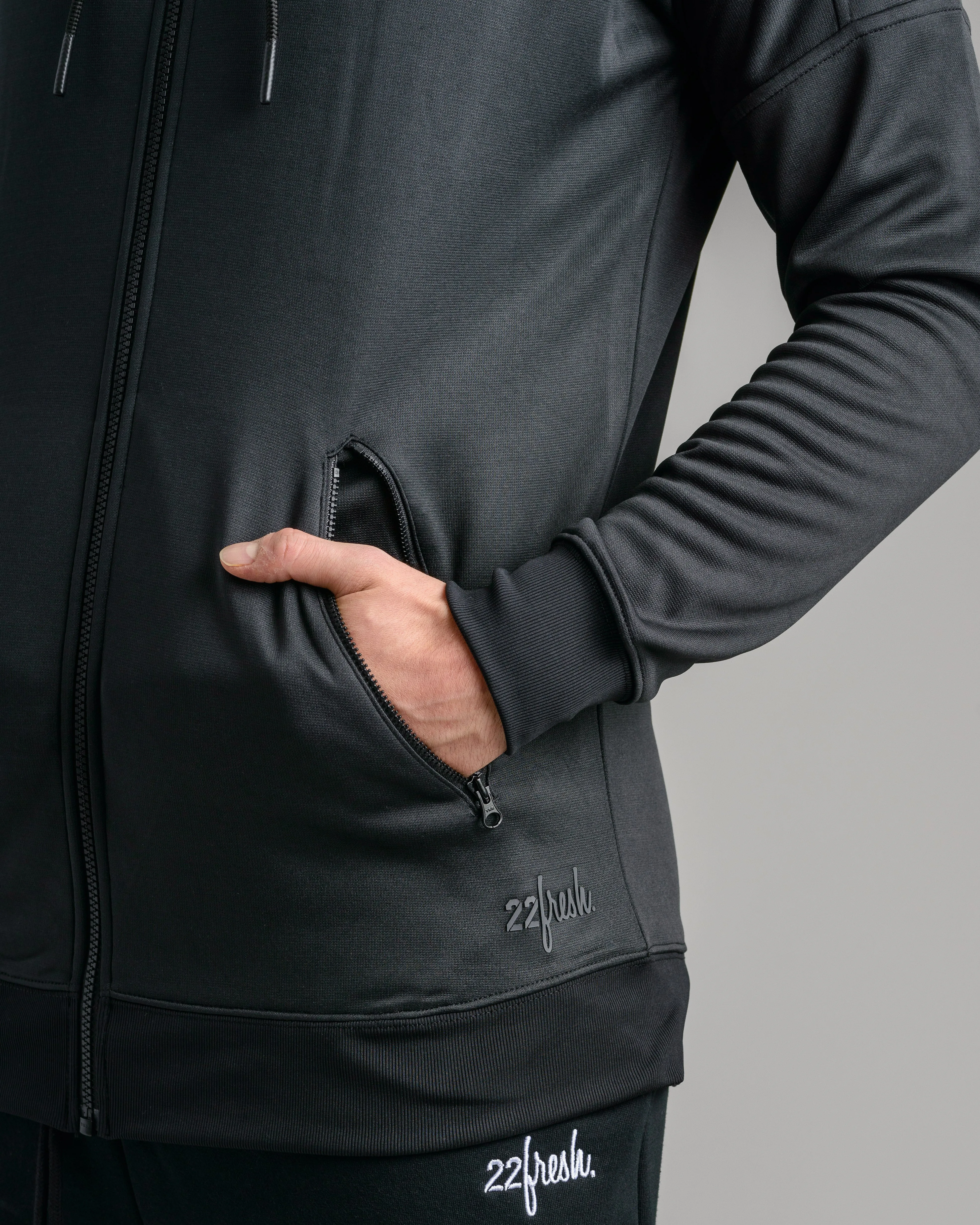 Men's Warmup Zip Hoodie - Black