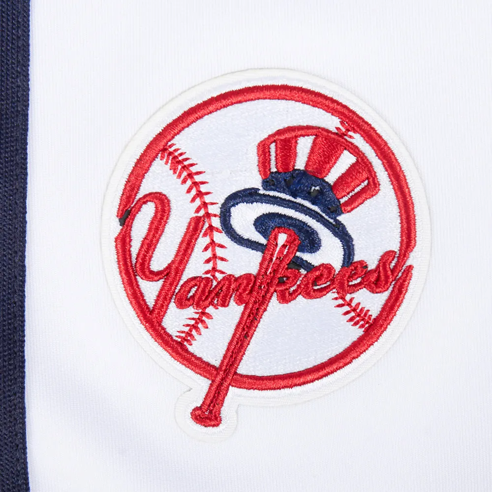 MLB NEW YORK YANKEES CLASSIC MEN'S DOUBLE KINT TRACK PANT (WHITE/MIDNIGHT NAVY)