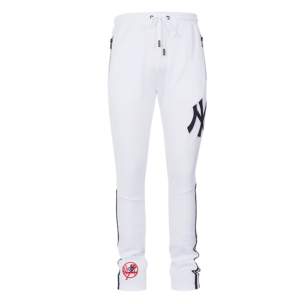 MLB NEW YORK YANKEES CLASSIC MEN'S DOUBLE KINT TRACK PANT (WHITE/MIDNIGHT NAVY)