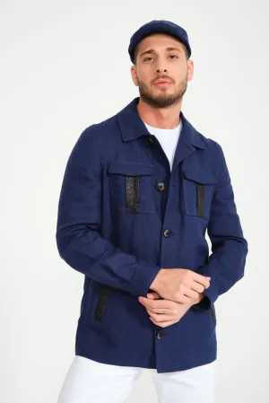 Navy Linen Jacket