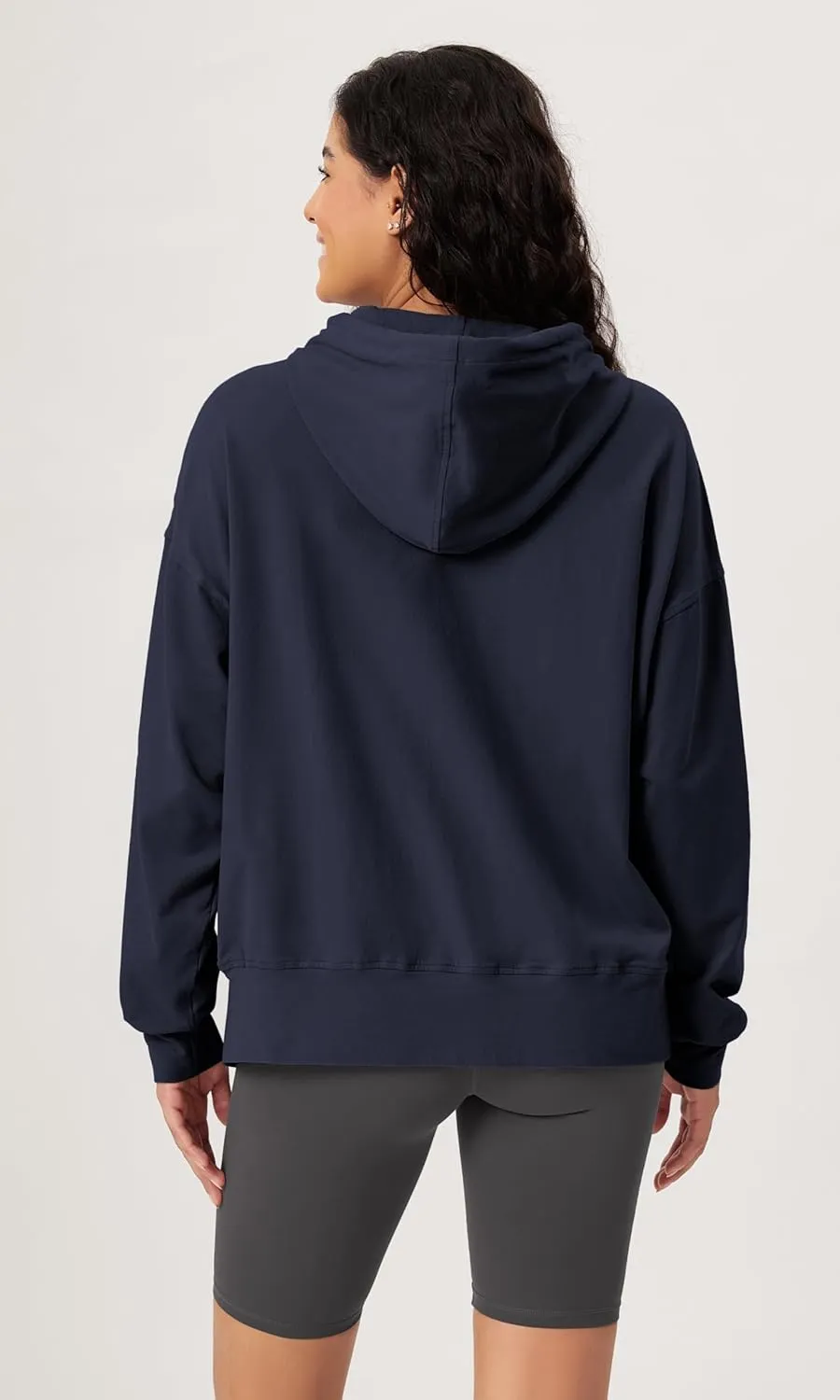 ODODOS Women's Purevibe Cotton Oversized Hoodies Side Slit Sweatshirts Long Sleeve Pullover Top with Pocket