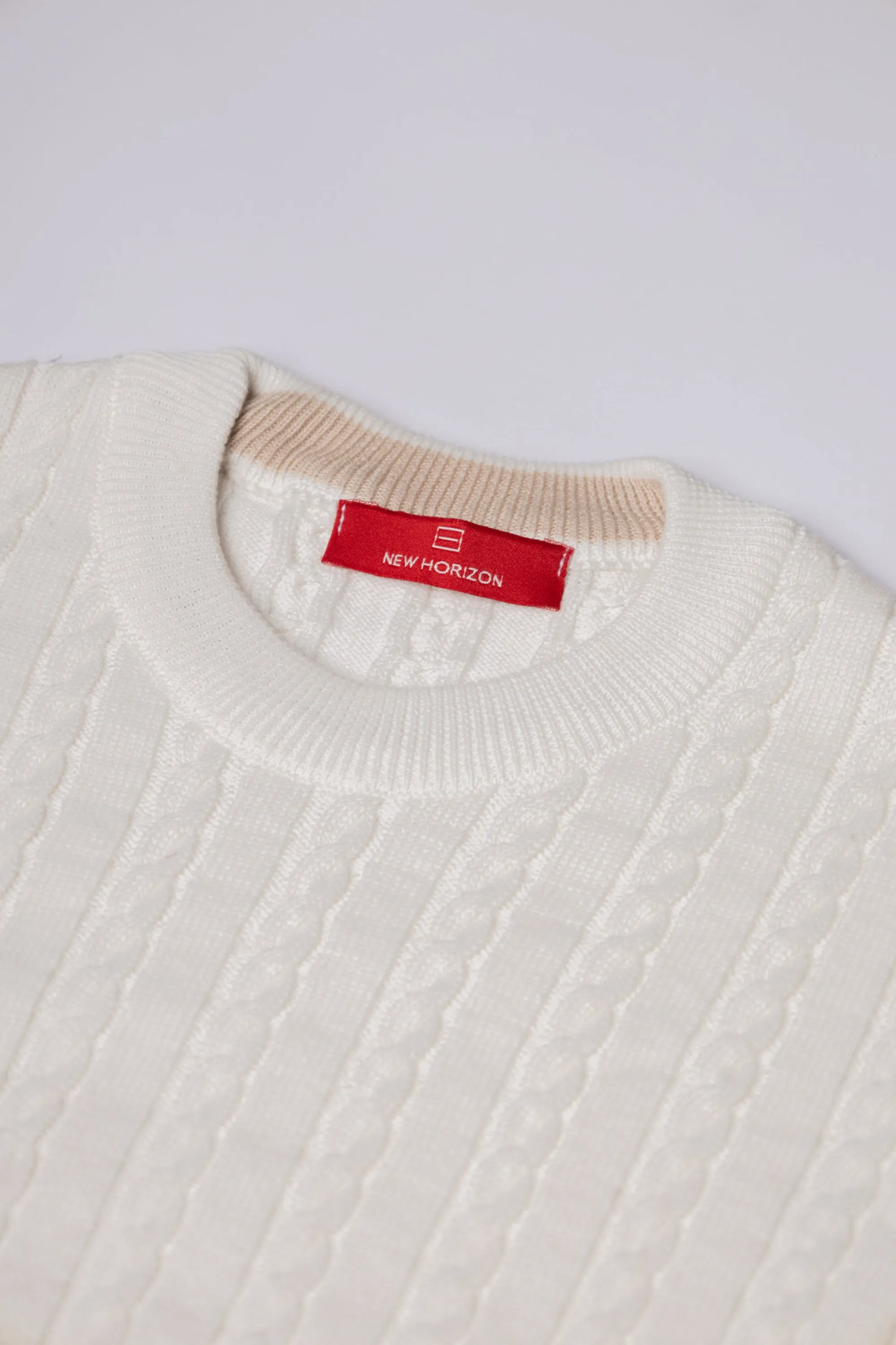 Off-White Cable Knit Pullover