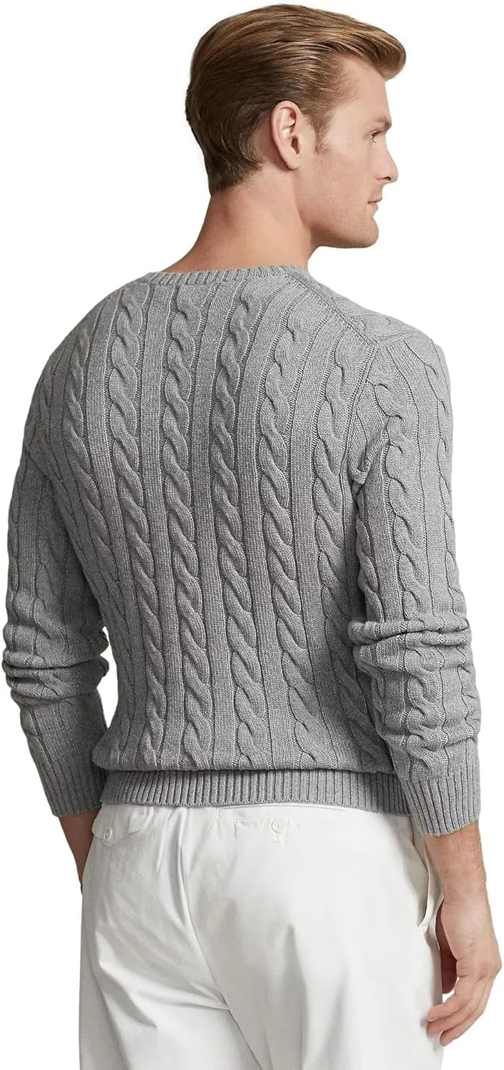 POLO RALPH LAUREN Men's Iconic Cable Knit Cotton Pullover Sweater