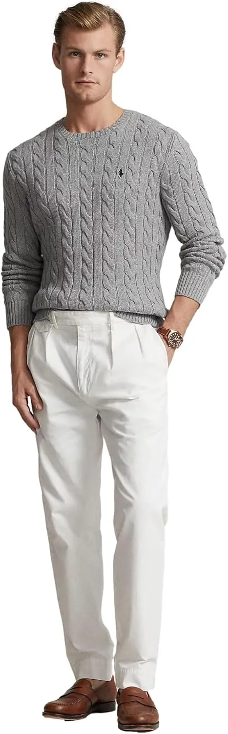 POLO RALPH LAUREN Men's Iconic Cable Knit Cotton Pullover Sweater