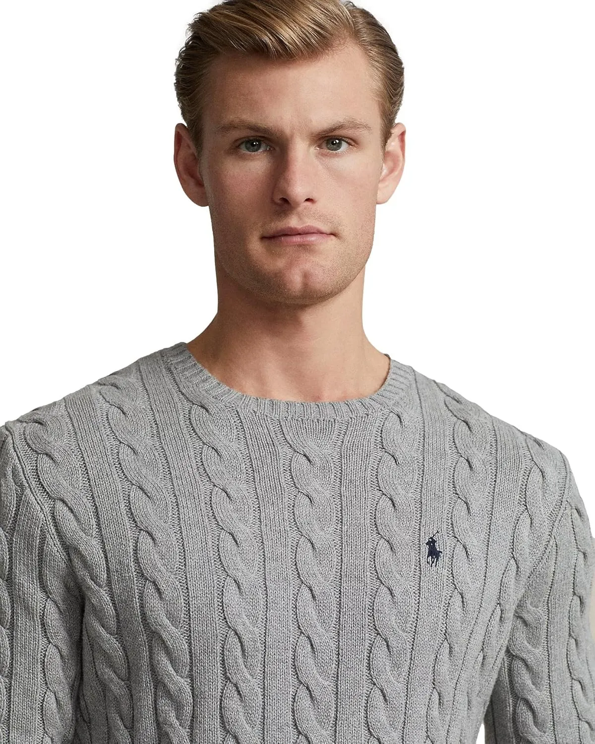 POLO RALPH LAUREN Men's Iconic Cable Knit Cotton Pullover Sweater