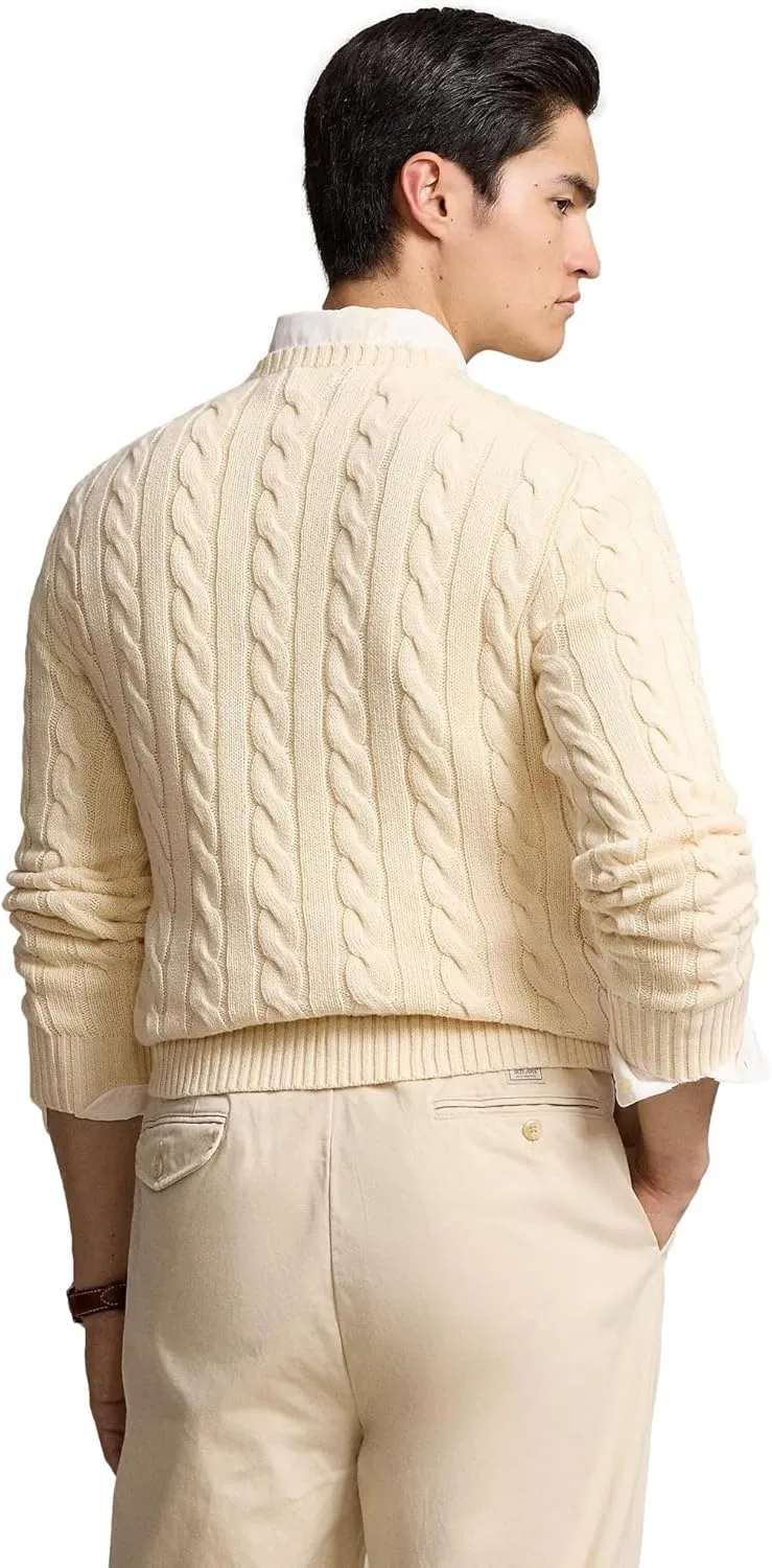 POLO RALPH LAUREN Men's Iconic Cable Knit Cotton Pullover Sweater