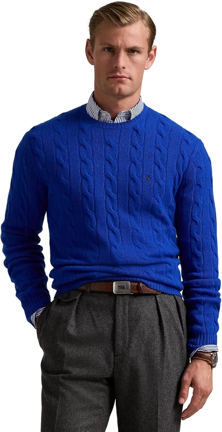 POLO RALPH LAUREN Men's Iconic Cable Knit Cotton Pullover Sweater