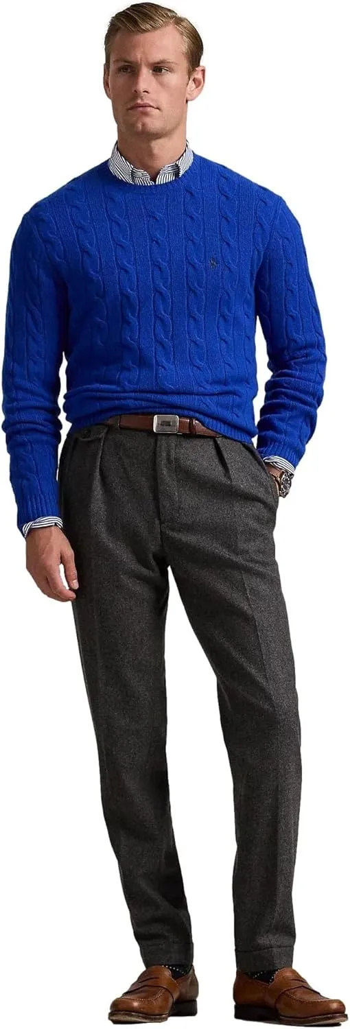 POLO RALPH LAUREN Men's Iconic Cable Knit Cotton Pullover Sweater