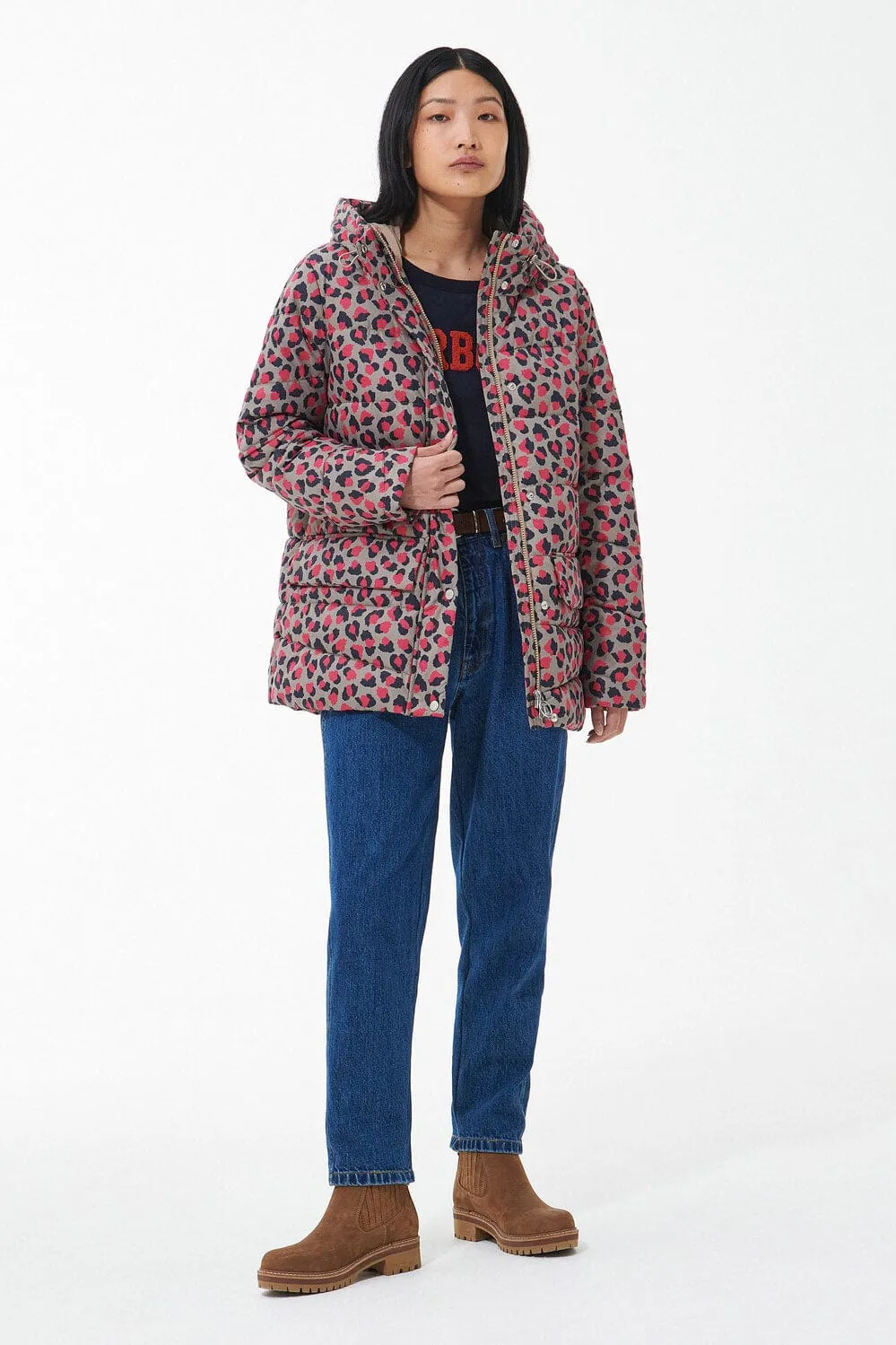 Printed Bracken Quilt Jacket - Starling Pink Dahlia