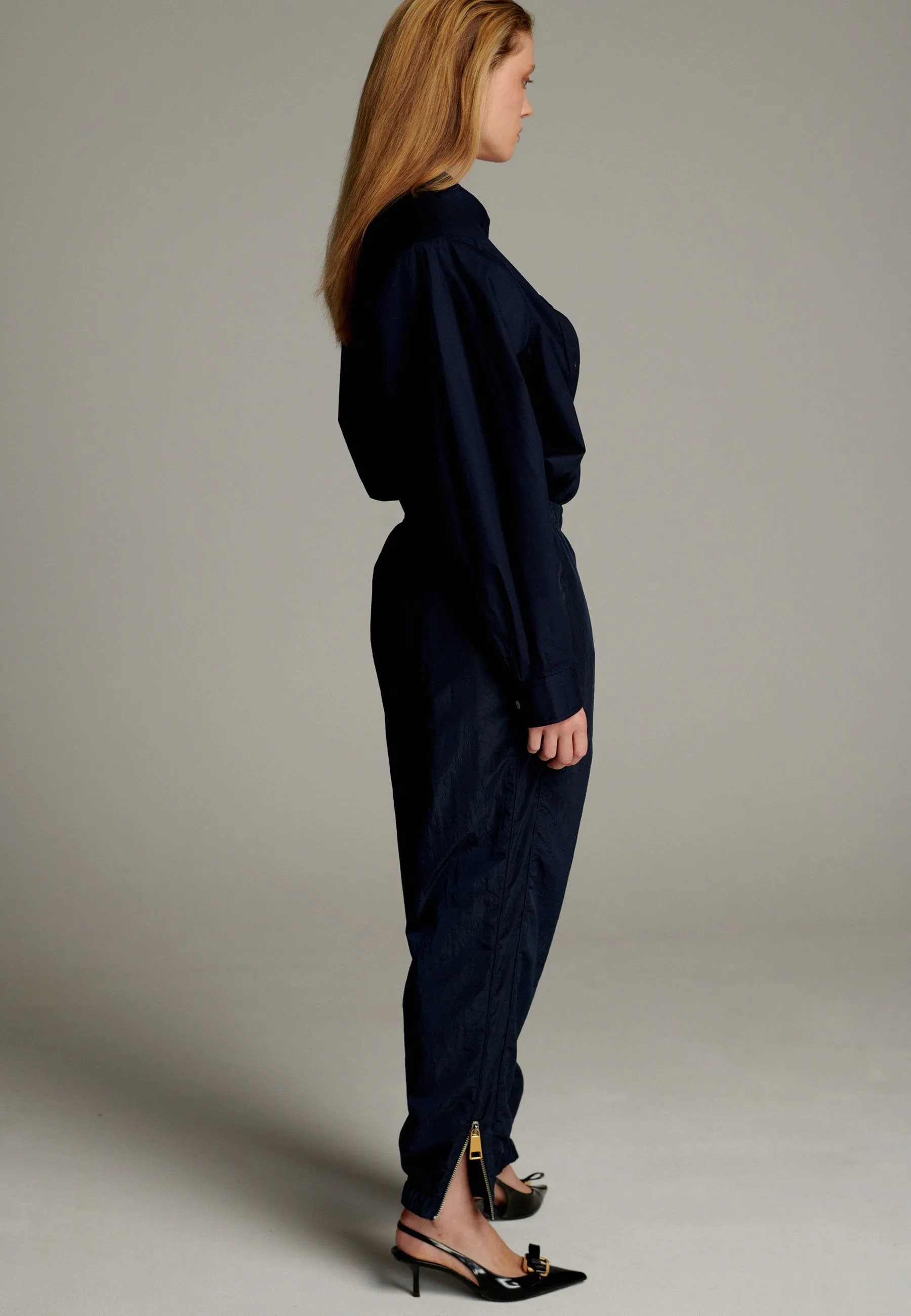 Runner Parachute Pants Trousers Navy