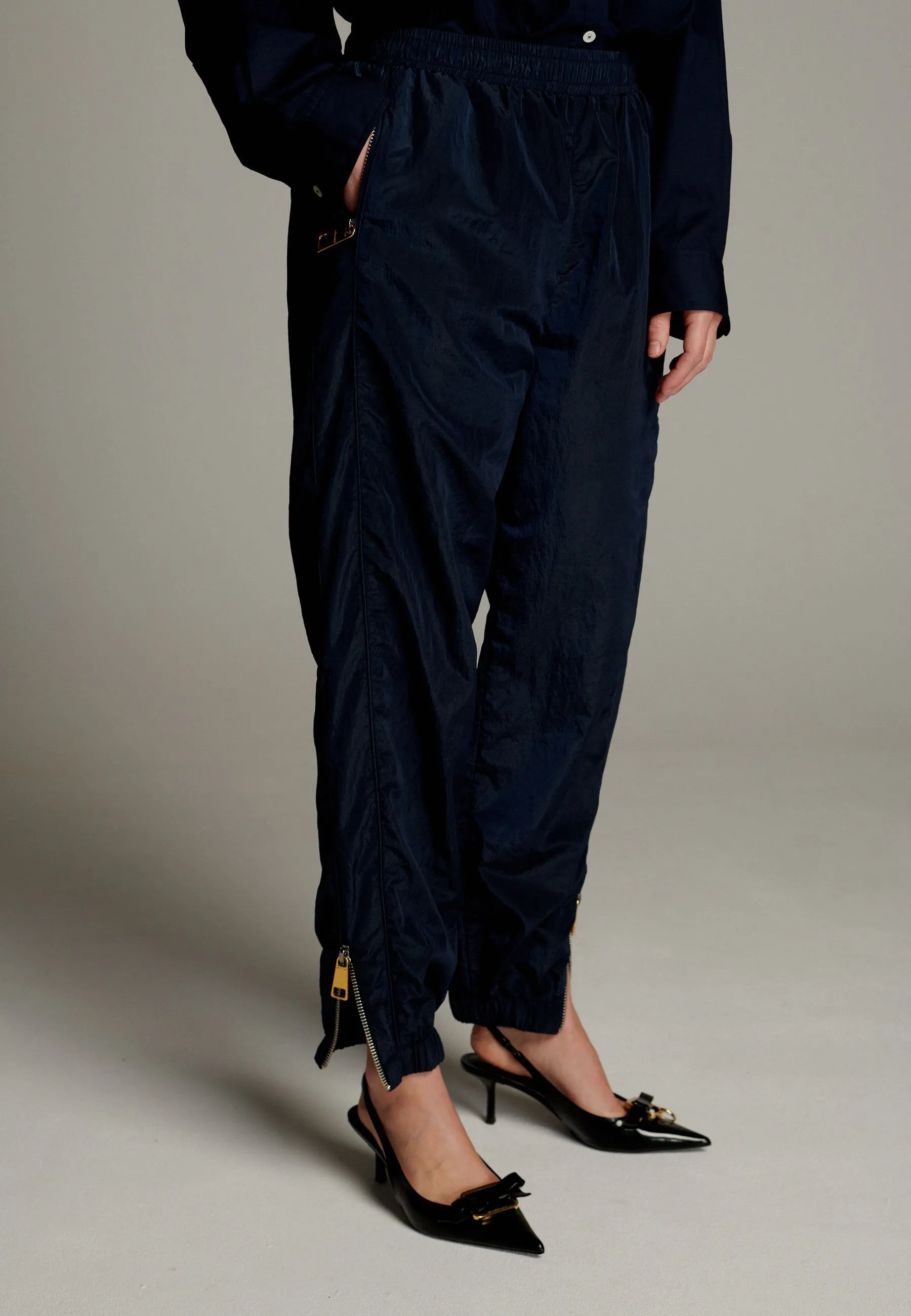 Runner Parachute Pants Trousers Navy