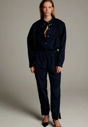 Runner Parachute Pants Trousers Navy