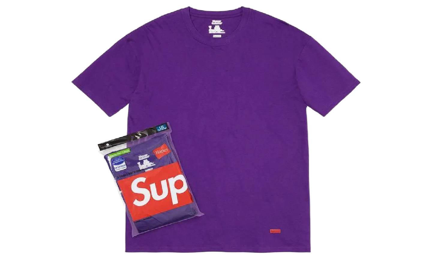 Supreme Hanes Tagless T-Shirts (2 Pack) Purple
