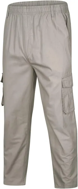 Tactical Pants for Men 2023 Elastic Waist Multi Pockets Solid Cotton Cargo Pants Causal Straight Tooling Trousers