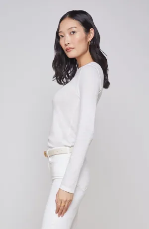 Tess LS Crew in White