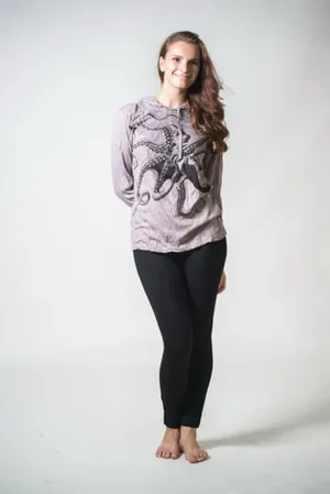 Unisex Octopus Hoodie in Gray