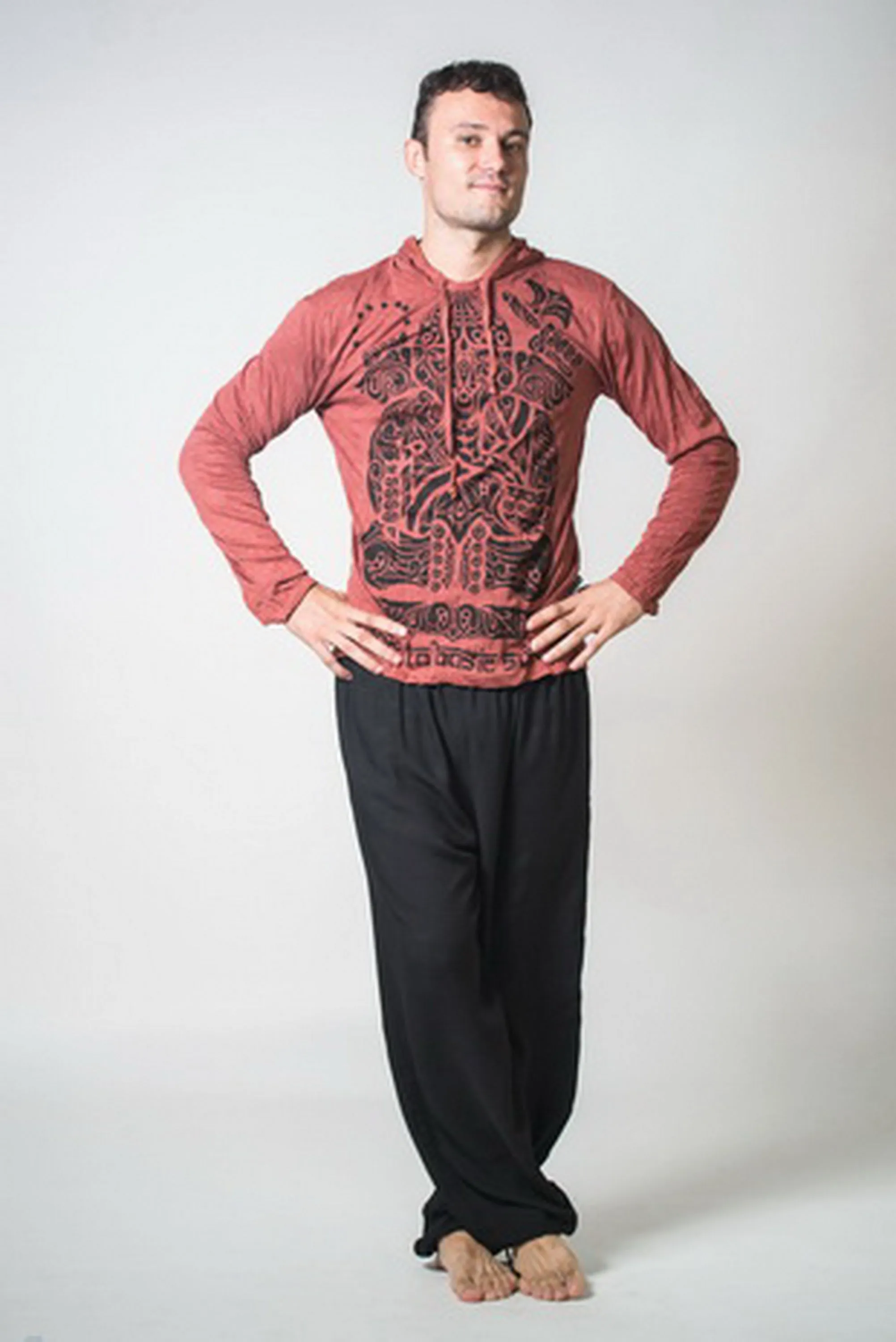 Unisex Tattoo Ganesh Hoodie in Brick
