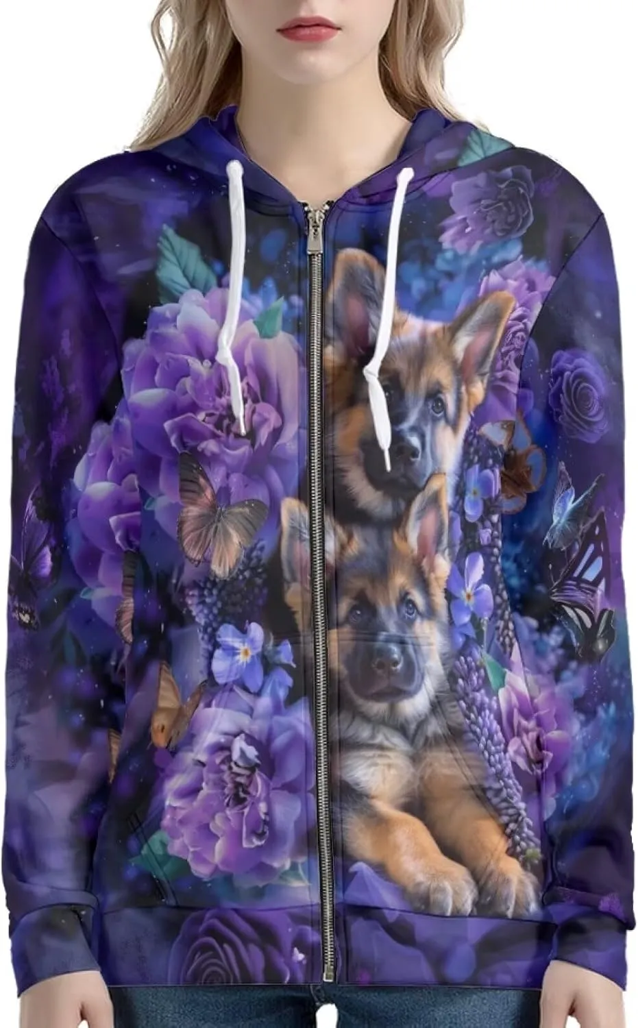 Upetstory Womens Full Zip Up Hoodies Long Sleeve Casual Sweatshirts with Pockets