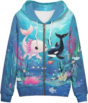 Upetstory Womens Full Zip Up Hoodies Long Sleeve Casual Sweatshirts with Pockets